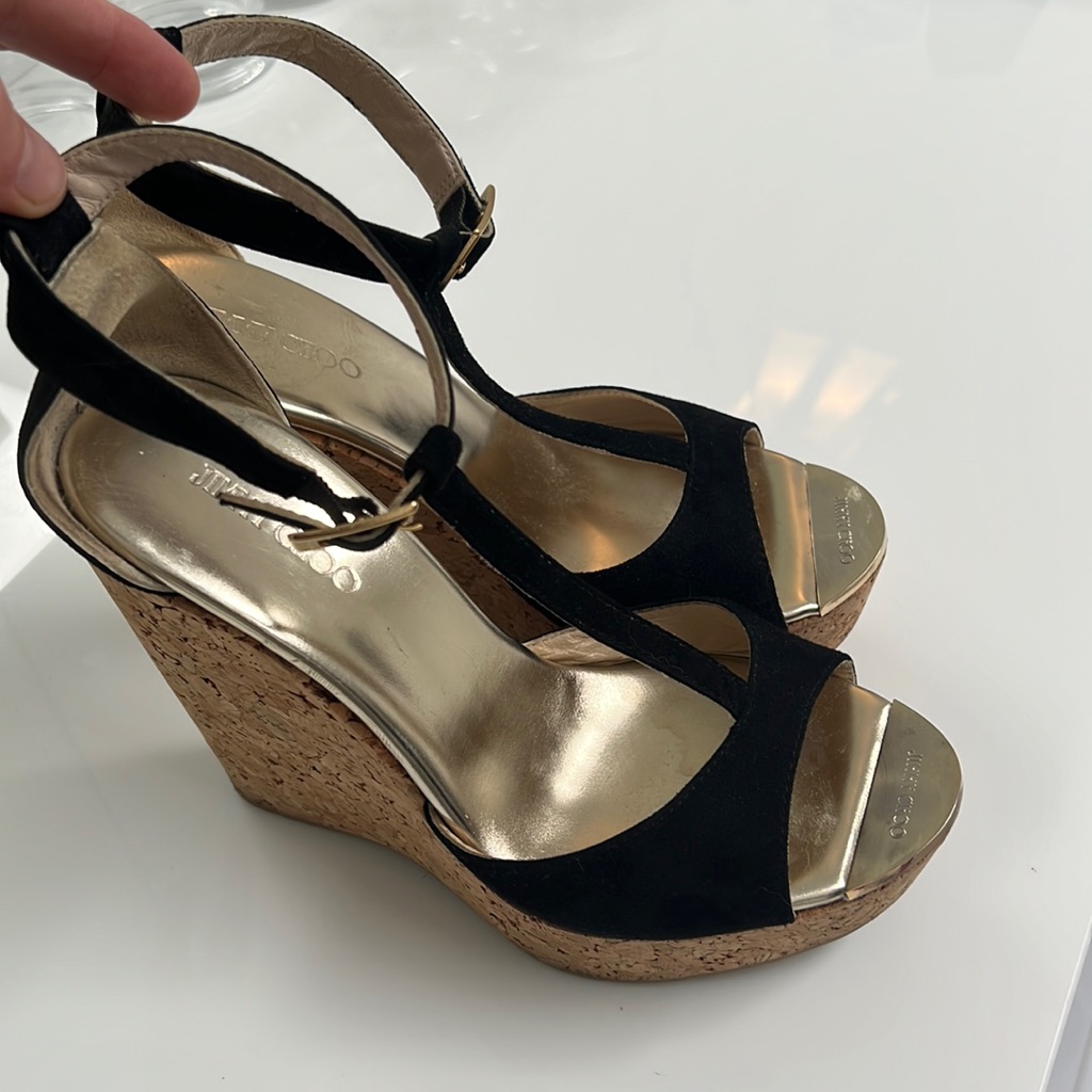 Jimmy Choo New Never Worn T Strapped Wedges